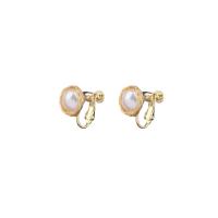 Freshwater Pearl Brass Earring, with Freshwater Pearl, gold color plated, fashion jewelry & for woman, two different colored [