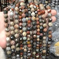 Landschafts-Jaspis Perlen, Bild Jaspis, poliert, DIY & verschiedene Größen vorhanden & facettierte, gemischte Farben, Länge:ca. 38 cm, verkauft von Strang