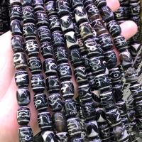 Natural Tibetan Agate Dzi Beads, barrel, polished, DIY Approx 38 cm 