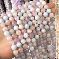 Perles de morganite, Rond, poli, DIY & normes différentes pour le choix, couleurs mélangées Environ 38 cm, Vendu par brin[