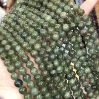 Single Gemstone Beads, Spodumenite, Round, polished, DIY green Approx 38 cm [