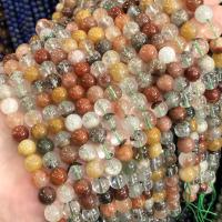 Perles en Quartz de fantôme, quartz fantôme, Rond, poli, DIY & normes différentes pour le choix, couleurs mélangées Environ 38 cm, Vendu par brin[