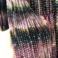 Perles de Tourmaline naturels, Rond, poli, DIY & normes différentes pour le choix, couleurs mélangées Environ 38 cm, Vendu par brin[