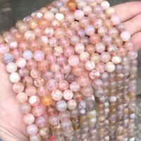 Achat Perlen, Weißer Kirschblüten-Achat, rund, poliert, DIY & verschiedene Größen vorhanden, Rosa, Länge:ca. 38 cm, verkauft von Strang[