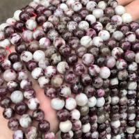 Natural Tourmaline Beads, Plum Blossom Tourmaline, Round, polished, DIY mixed colors Approx 38 cm 
