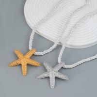 Zinc Alloy Necklace, with Nylon Cord, with 3.38inch extender chain, Starfish, plated, fashion jewelry & for woman 55mm Approx 16.57 Inch 