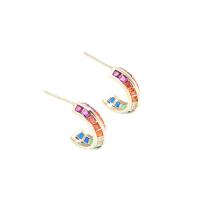 Cubic Zirconia Micro Pave Brass Earring, fashion jewelry & micro pave cubic zirconia & for woman [
