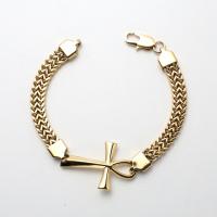 Stainless Steel Chain Bracelets, 304 Stainless Steel, Cross, handmade, fashion jewelry & for man 8mm Approx 8.46 Inch [