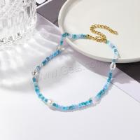 Kristall Halskette, mit Verlängerungskettchen von 7CM, plattiert, Modeschmuck & für Frau, mehrere Farben vorhanden, Länge:ca. 38 cm, verkauft von PC[