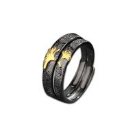 Sterling Silver Finger Ring, 925 Sterling Silver, Ginkgo Leaf, plated, adjustable & for couple [