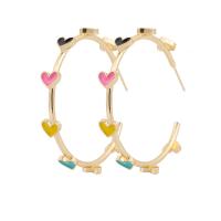Enamel Zinc Alloy Stud Earring, gold color plated, fashion jewelry & for woman 