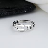 Sterling Silver Finger Ring, 925 Sterling Silver, Antique finish, fashion jewelry & for woman & hollow, 6mm [