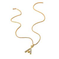 Rhinestone Zinc Alloy Necklace, KC gold color plated, fashion jewelry & for woman & with rhinestone, golden Approx 24.41 Inch [