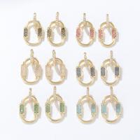 Brass Drop Earring, fashion jewelry & micro pave cubic zirconia & for woman [