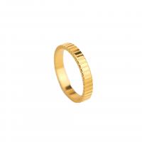 Partículas de acero anillo, 18K chapado en oro, Joyería & diverso tamaño para la opción & para mujer, dorado, Vendido por UD[