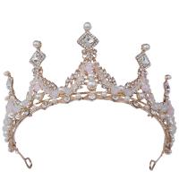 Bridal Tiaras, Zinc Alloy, with Plastic Pearl, plated, for woman & with rhinestone Inner Approx 130mm [