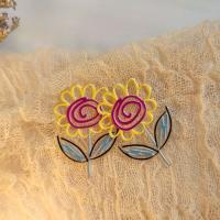 Enamel Acrylic Pendants, with Acetate, Flower, cute & DIY [