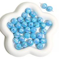 Gestreifte Harz Perlen, rund, DIY, keine, 16mm, Bohrung:ca. 3mm, 5PCs/Tasche, verkauft von Tasche[