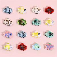 Tierische Porzellan Perlen, Fisch, DIY, keine, 12x15mm, 2PCs/Tasche, verkauft von Tasche[