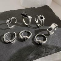 Zinc Set anillo de aleación, aleación de zinc, Corazón, chapado, 7 piezas & Joyería & para mujer, Vendido por Set[