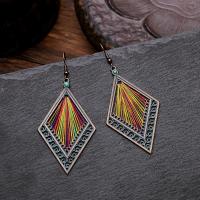 Zinc Alloy Drop Earring, with Cloth, plated, Bohemian style & for woman [