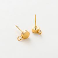 Brass Earring Stud Component, real gold plated, DIY Approx 2.5mm [