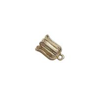 Brass Connector, Flower Bud, KC gold color plated, DIY 