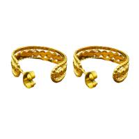 Titan Stahl Ohrringe, Titanstahl, plattiert, für Frau, Goldfarbe, 23x7mm, verkauft von Paar[
