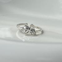 Стерлингового серебра кольцо, 925 пробы, Fortune Cat, плакированный цветом под старое серебро, регулируемый & Женский, 7.3mm, размер:6.5, продается PC[