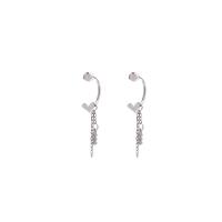Sterling Silver Drop Earring, 925 Sterling Silver, Heart, silver color plated, fashion jewelry & for woman, 28mm 