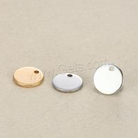 Stainless Steel Tag Charm, 304 Stainless Steel, Flat Round, Vacuum Ion Plating 8mm Approx 1.5mm [