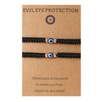 Evil Eye Bracelet Bijoux, cordon de polyester, avec résine, 2 pièces & Réglable & bijoux de mode & unisexe, plus de couleurs à choisir Environ 16-30 cm, Vendu par fixé[