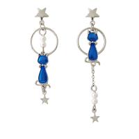 Asymmetric Earrings, Zinc Alloy, with Plastic Pearl, fashion jewelry & for woman  