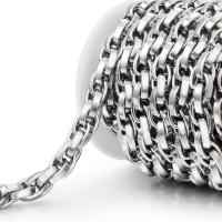 Нержавеющая сталь 304 цепочка для ожерелья, Французская веревочной цепь, оригинальный цвет, 6.2mm, длина:Приблизительно 60 см, продается Strand