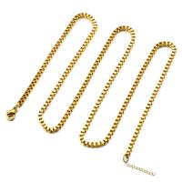 Zinklegierung Halskette Gliederkette, mit Verlängerungskettchen von 7cm, Kastenkette, keine, 2.5mm, Länge:ca. 42 cm, verkauft von PC[