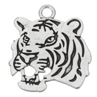 Zinc Alloy Animal Pendants, Tiger, silver color plated, fashion jewelry & DIY, silver color [