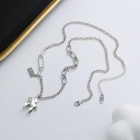 Sterling Silver Jewelry Necklace, 925 Sterling Silver, with 1.97inch extender chain, rocking horse, Antique finish, fashion jewelry & for woman Approx 17.72 Inch 