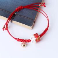 Bracelets en porcelaine, avec corde de cire, fait à la main, Longueur réglable & bijoux de mode & unisexe, plus de couleurs à choisir Environ 13-23 cm, Vendu par PC