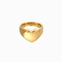 ステンレス指輪, 316Lステンレススチール, ハート形, 18Kゴールドメッキ, ファッションジュエリー & 異なるサイズの選択 & 女性用, 金色, 売り手 パソコン[