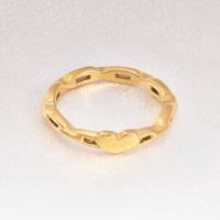 Partículas de acero anillo, Corazón, chapado, Joyería & diverso tamaño para la opción & para mujer, dorado, Vendido por UD