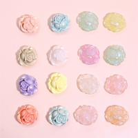 Perles Miracle acryliques, Acrylique, fleur, DIY, couleurs mélangées Environ 1.5mm Vendu par sac[