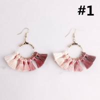 Fashion Tassel Earring, Cotton Cord, plated, fashion jewelry & for woman, mixed colors 
