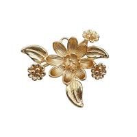 Brass Flower Pendants, KC gold color plated, DIY 