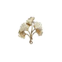 Brass Leaf Pendants, KC gold color plated, DIY 