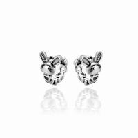 Sterling Silver Stud Earring, 925 Sterling Silver, Rabbit, antique silver color plated, fashion jewelry & for woman Inner Approx 10.1mm 
