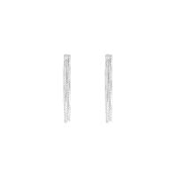 pendiente de gota de plata esterlina, Plata de ley 925, chapado en color de plata, Joyería & para mujer, 3.2x36mm, Vendido por Par