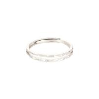 Sterling Silver Finger Ring, 925 Sterling Silver, platinum plated, adjustable & for woman & hollow, US Ring .5 