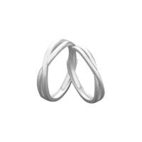 Sterling Silver Finger Ring, 925 Sterling Silver, platinum plated & for woman & frosted [