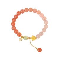 Gemstone Bracelets, Agate, with Hetian Jade & Zinc Alloy, plated, fashion jewelry & for woman  Inner Approx 60mm [