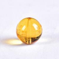 Natural Citrine Beads, Round, DIY & with letter pattern 
